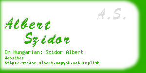 albert szidor business card